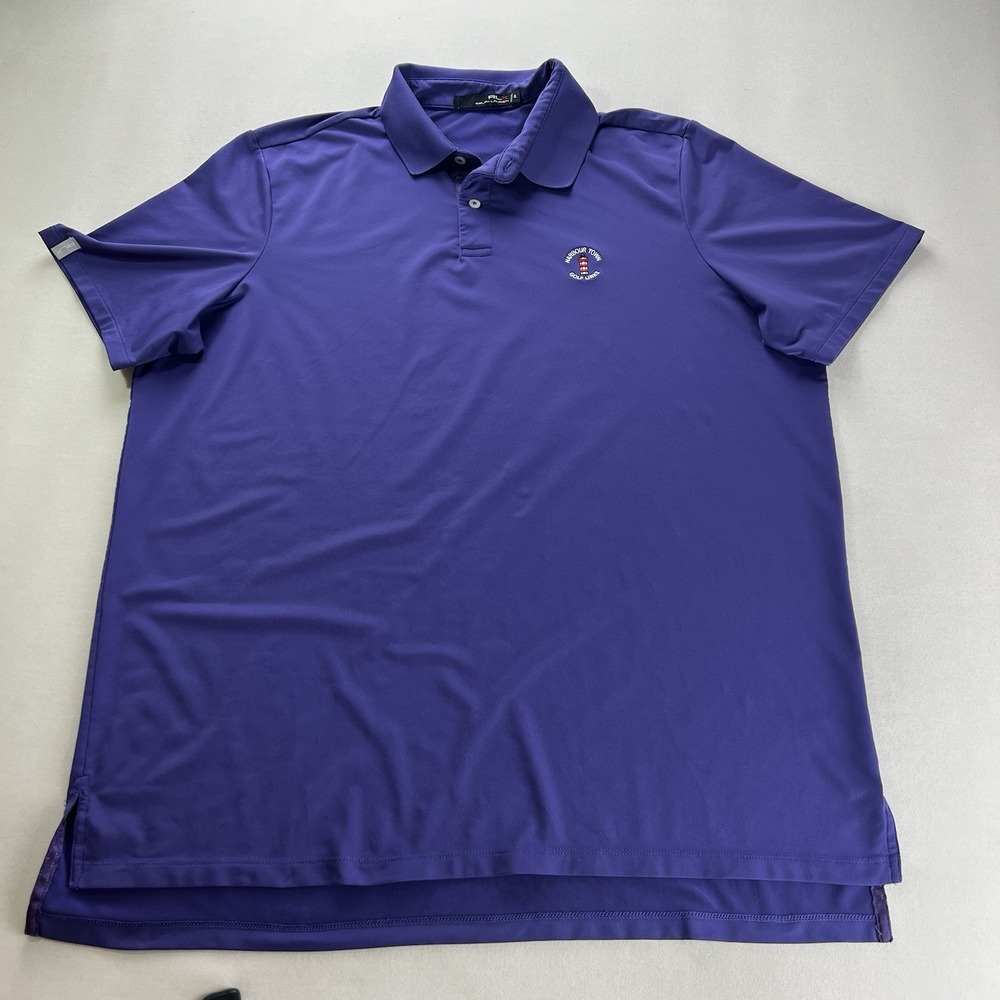 RLX Ralph Lauren Harbour Town Men Golf Polo Shirt Purple Links XL